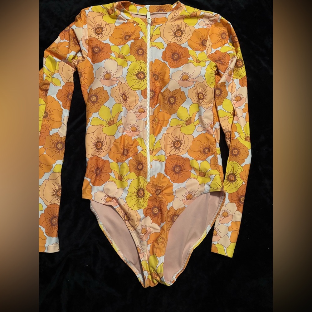 Mott50 Floral Long Sleeve One Piece - Orange and Yellow